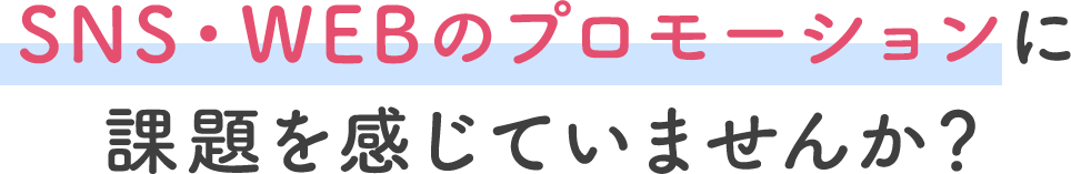 SNS・WEBのプロモーションに課題を感じていませんか？